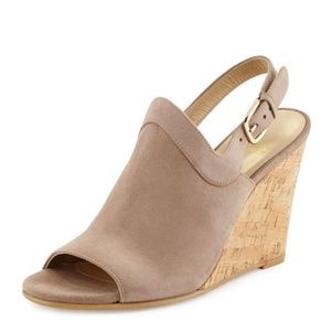 Stuart Weitzman suede wedge sandals